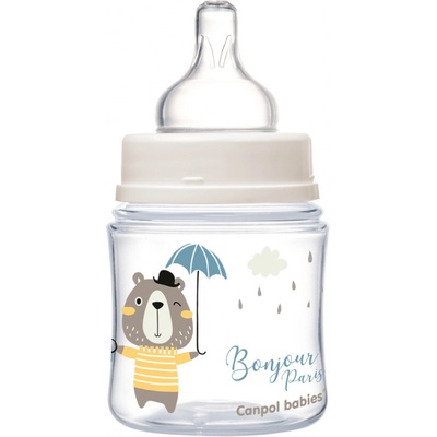 Canpol babies fľaša sa širokým hrdlom Bonjour Paris modrá 120ml