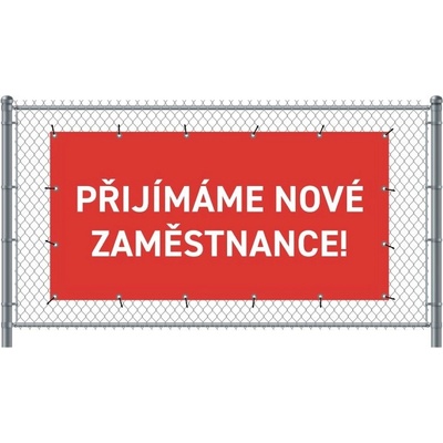 Jansen Display Standardní banner na plotPřijímáme nové zaměstnance čeština Červené, 2000 x 1000 mm