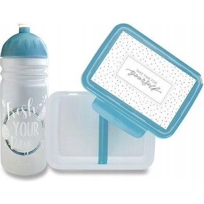 R&B box a fľaša FRESH 2v1 šedomodrá 700 ml