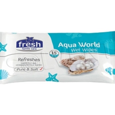 Fresh Aquaworld Vlhčené utierky 15 ks