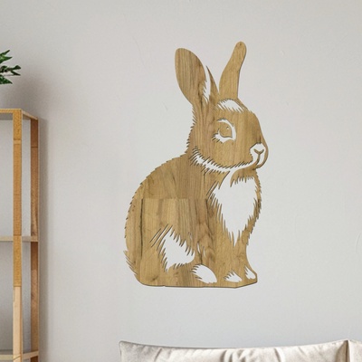 dřevo života Dřevěný obraz Králíka Rozměry (cm): 35x60, Zvolte barvu dekoru: Dub zlatý