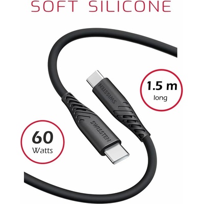 Swissten 71532010 USB-C na USB-C, 1,5m, černý