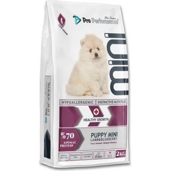 Pro Performance Dog Mini Puppy Lamb Blueberry - храна за подрастващи кучета от малките породи с агне и боровинки, 2 кг, Турция - 125060