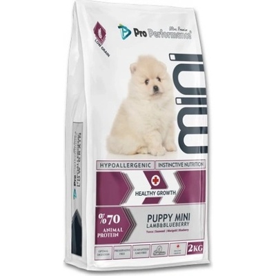 Pro Performance Dog Mini Puppy Lamb Blueberry - храна за подрастващи кучета от малките породи с агне и боровинки, 2 кг, Турция - 125060