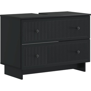 vidaXL Шкаф за мивка в баня EDE Черно 82 x 41 x 59 см (895916)