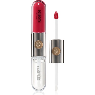 KIKO Milano Unlimited Double Touch dlouhotrvající tekutá rtěnka 108 Satin Currant Red 6 ml