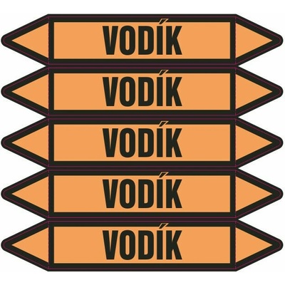 Grafiko | Vodík - dle ČSN 13 0072 - Materiál Samolepící PVC folie, Rozměr aršík 5ks šipka 250x52mm