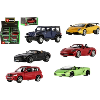 Bburago Teddies Auto Street Fire kov/plastmix druhů v krabici 17x7,5x8cm 18ks v boxu 1:32