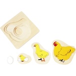 Smart Baby Детска игра Smart Baby - Многослоен пъзел, 5 части, кокошка (MO138) - ozone