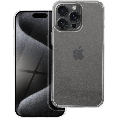 Apple Силиконов калъф кейс CLEAR Case 2mm Blink за iPhone 15 Pro Max, прозрачен с брокат