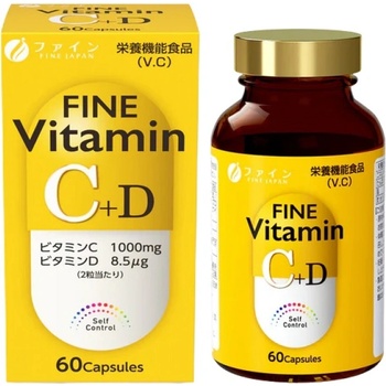 Fine Japan Vitamin C 1000 mg + D3 [60 капсули]