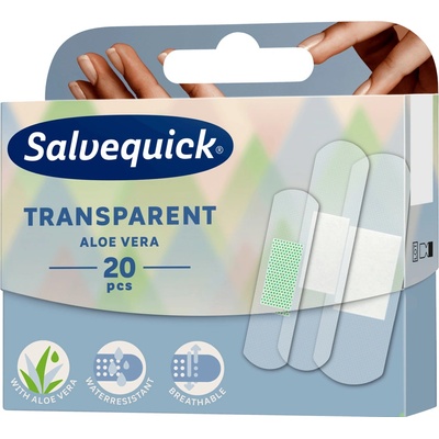 Salvequick Transparent Aloe Vera priehľadné náplaste 20 ks