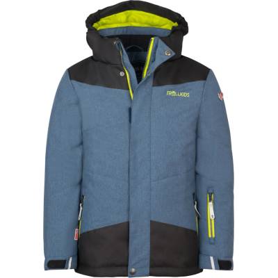 TROLLKIDS Детско ски яке Trollkids Kid's Norefjell Jacket Ski jacket - Mystic Blue / Glow Green - размер 92 (EU) (703-2546-0811)