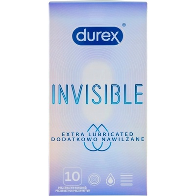 Kondomy Durex Invisible dodatečně vlhčené 10 ks