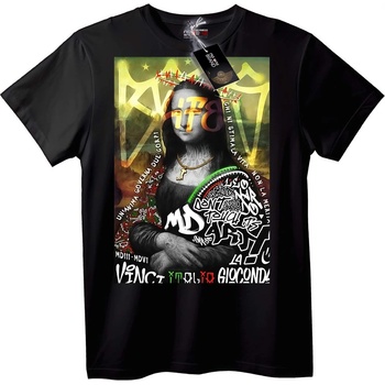 NOONEBRAND Тениска Графити Мона Лиза - M, Black