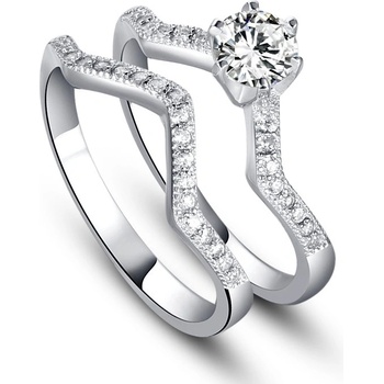 Silenti Jewelry Сребърен пръстен "Дуо" - 8 - 57мм (18.1мм диам. )