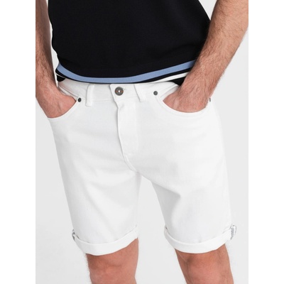 Ombre Clothing pánské plátěné kraťasy Malaki bílá