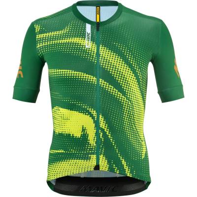 Mavic Мъжка фланелка с къс ръкав за колоездене Mavic Aksium Graphic Jersey Cycling jersey - Lime / Eden Green (056-3613-0313)