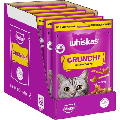 Whiskas Crunch s kuřecím krůtím a kachním masem 6 x 100 g