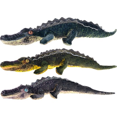 Krokodíl mix farieb žltá šedá zelená 52 cm