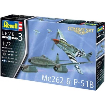 Revell Plastic Modelkit letadla 03711 Me262 & P 51B 1:72