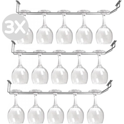 Zvýhodněný multipack - 3x Olympia držák na sklenice na víno chromovaný 610mm
