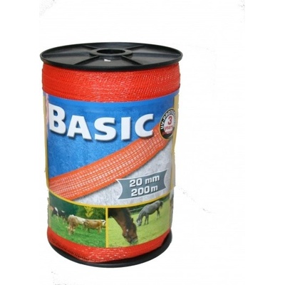 Páska BASIC pro el. ohradník, 20 mm x 200 m, 6x 0,16 mm, oranžová