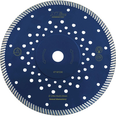 XTLINE Kotouč diamantový řezný TURBO Fast Cut | 230x2,8x10x22,2 mm