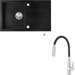 FERRO Комплект кухненска мивка с феро графит и смесител Zumba 2F (DRGM48/78BA+BZA43B)
