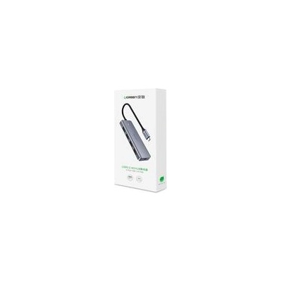 Ugreen Мултифункционален USB хъб Ugreen 4 в 1 USB Type C - 4 x USB 3.2 с USB-C захранващ порт (CM219 70336) - сив (CM219 70336)