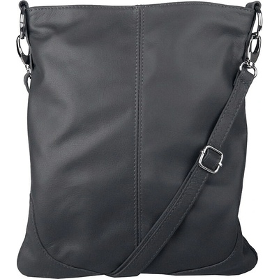 Vera Pelle Střední/velká kožená crossbody kabelka no. 5509 tmavěšedá NEW