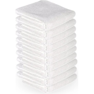 ACTIVESHOP Ručník z mikrovlákna 73 x 40 cm 10ks BÍLÁ