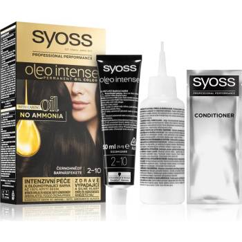 Syoss Oleo Intense перманентната боя за коса с олио цвят 2-10 Black brown