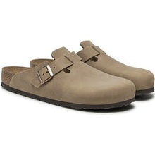 Birkenstock Boston Nubukové pantofle SFB béžová