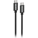 Kanex USB-C към USB-C кабел за устройства с USB-C порт (120 см) - Kanex DuraBraid USB-C to USB-C Charging Cable (черен) (K181-1089-BK1M)