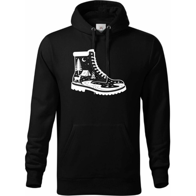 Dobrodružná bota bílý potisk mikina Premium