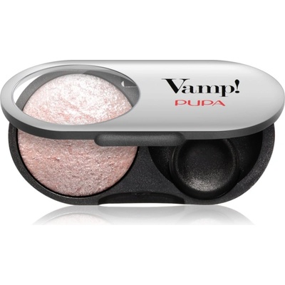 PUPA Vamp! Radiant Baked Eyeshadow дълготрайни сенки за очи с блясък цвят 208 Ballerina Pink - WET & DRY 1 гр