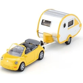 SIKU Метална количка Siku - Кабрио VW Beetle с каравана (1629)