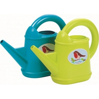 Ecoiffier konvička malá motív vtáčika 18 cm modrá