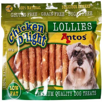 Antos Chicken D'light Lolies - Кучешко лакомство солети от кожа обвити с пилешко месо 400 гр