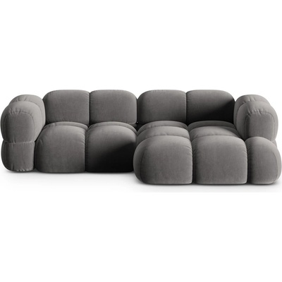 Cosmopolitan Design Сив кадифен ъглов диван (десен ъгъл) Loretto - Cosmopolitan Design (COS_RC_120_F1_LORETTO6)