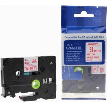 Pro Brother Съвместима лента с Brother TZ-222 / TZe-222, 9mm x 8m, червен печат / бял фон (TZe222)