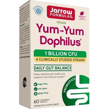 Jarrow Formulas Yum-Yum Dophilus® 1 Billion Natural Raspberry [60 Дъвчащи гел капсули] Малина