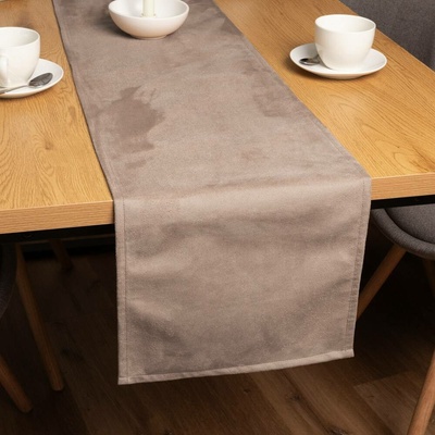 Biante Běhoun imitace broušené kůže Alcantara ALC-006 Béžový 20x160cm