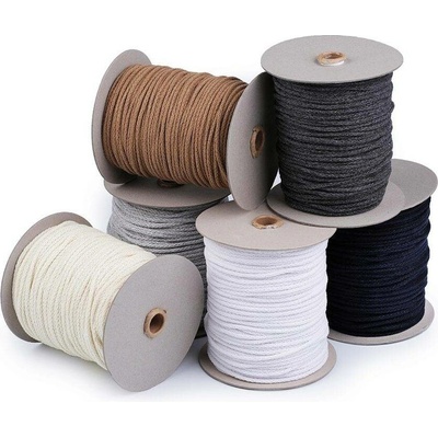 Oděvní šňůra / příze macrame Ø4 mm návin 100 metrů - 1 (000) bílá