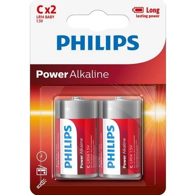 Philips Батерии Philips Power Alkaline батерия LR14 (C), 2-blister (LR14P2B/10)