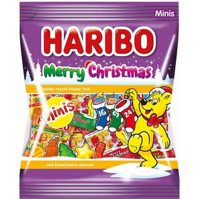Haribo Vánoční mini MIX 250 g 24 sáčků