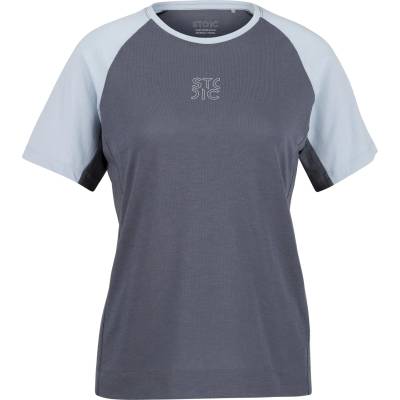 Stoic Дамска фланелка с къс ръкав за колоездене Stoic Women's PerformanceMerino LofsdalenSt. MTB S/S Cycling jersey - Sky Blue / Ink Grey (156-2841-0312)