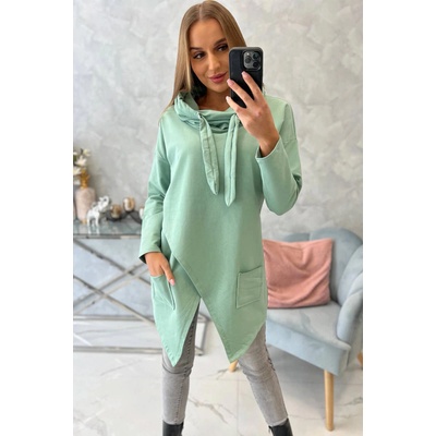 Fashionweek Mikina oversized bavlnená asymetrická tunika K0017 mineral