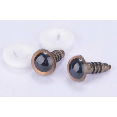 Očička bezpečnostní 1 cm metalická hnědá - 2 ks